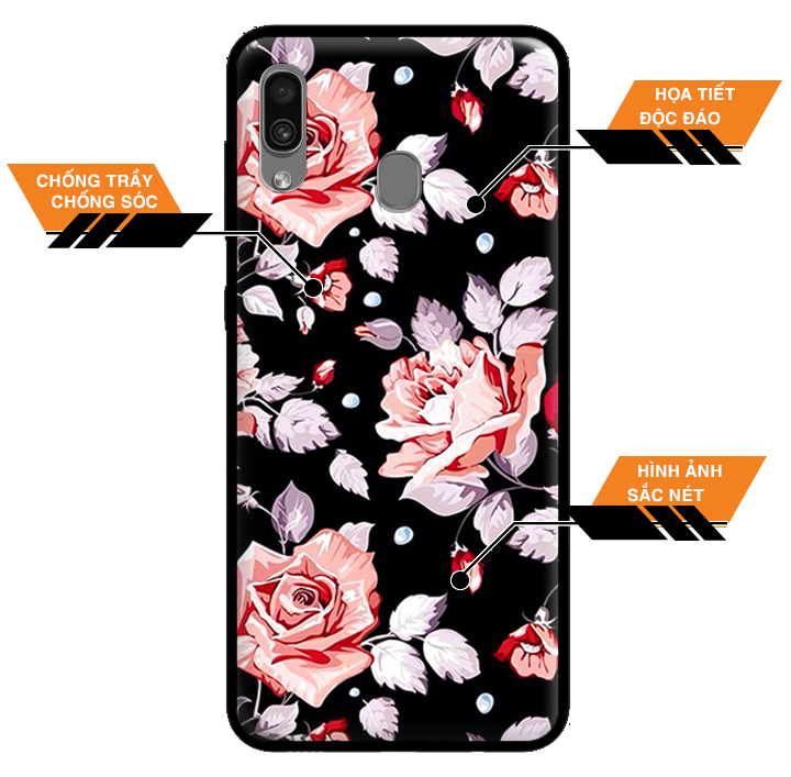 Ốp Lưng Viền TPU cho điện thoại cho điện thoại Samsung Galaxy A20 - 0200 ROSE02 - Hàng Chính Hãng