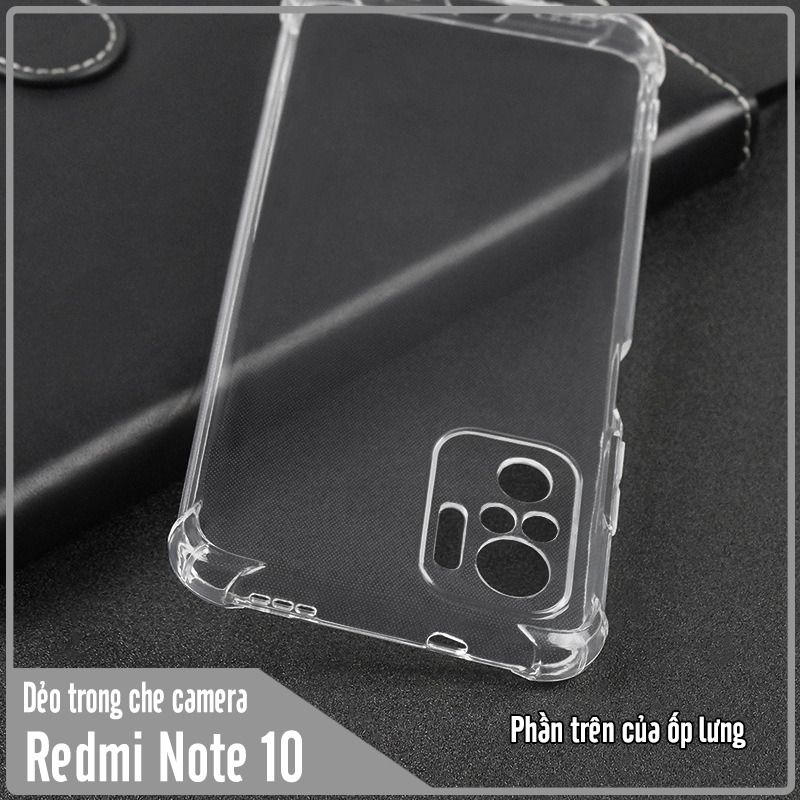 Ốp lưng cho Xiaomi Redmi Note 10 TPU Trong Suốt Che Camera
