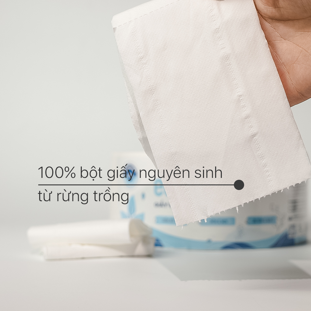 Giấy vệ sinh giấy cuộn cao cấp Ecotissue cuộn lớn 700gr thấm hút tốt mềm mịn an toàn sạch sẽ