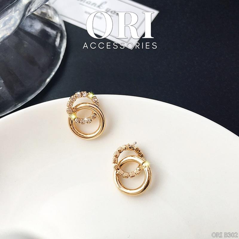 Bông tai nữ dáng nhỏ Basic Rings thời trang sang trọng ORI ACCESSORIES B302