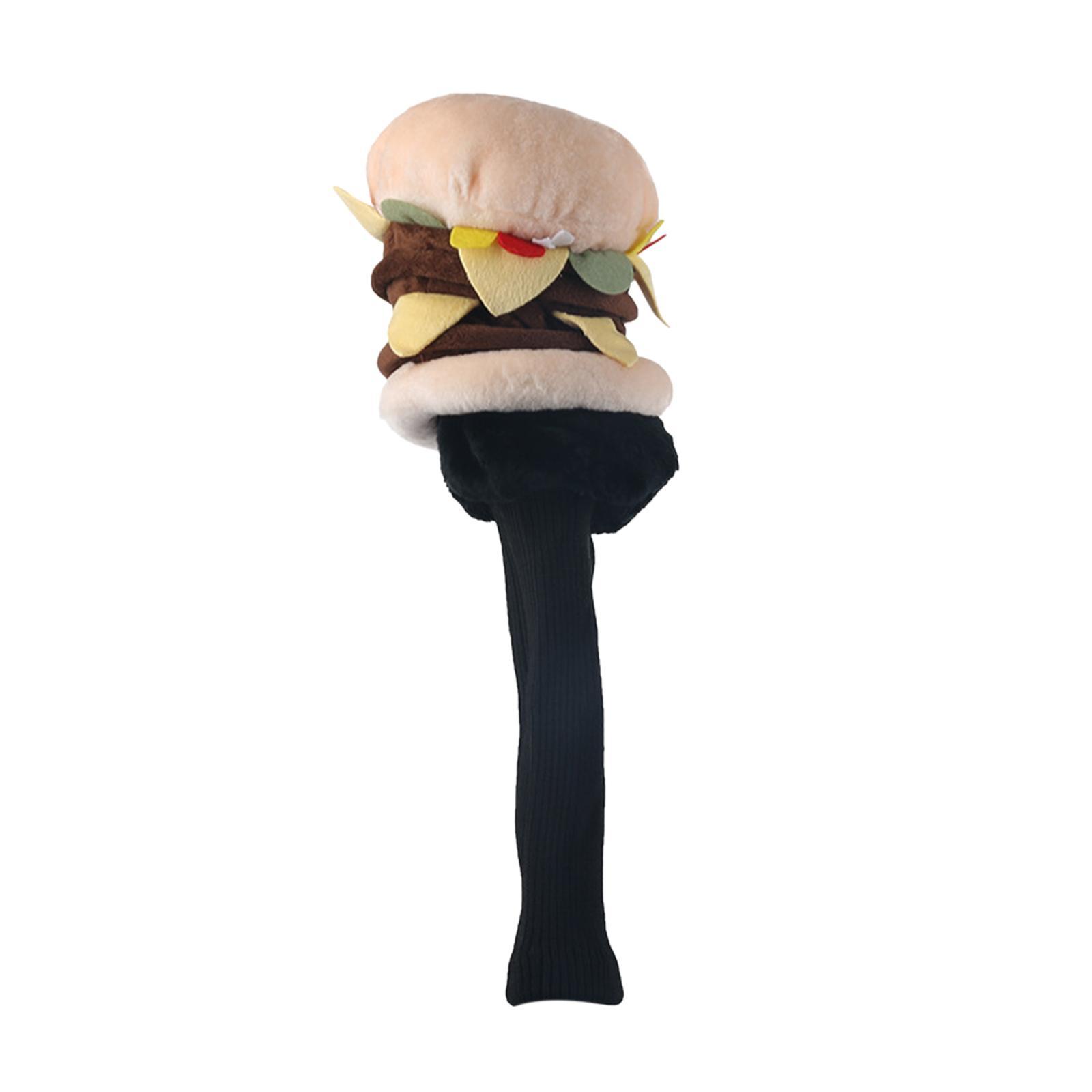 Plush Hamburger Shaped Golf Headcover Club Driver Cover Protectation Golfer