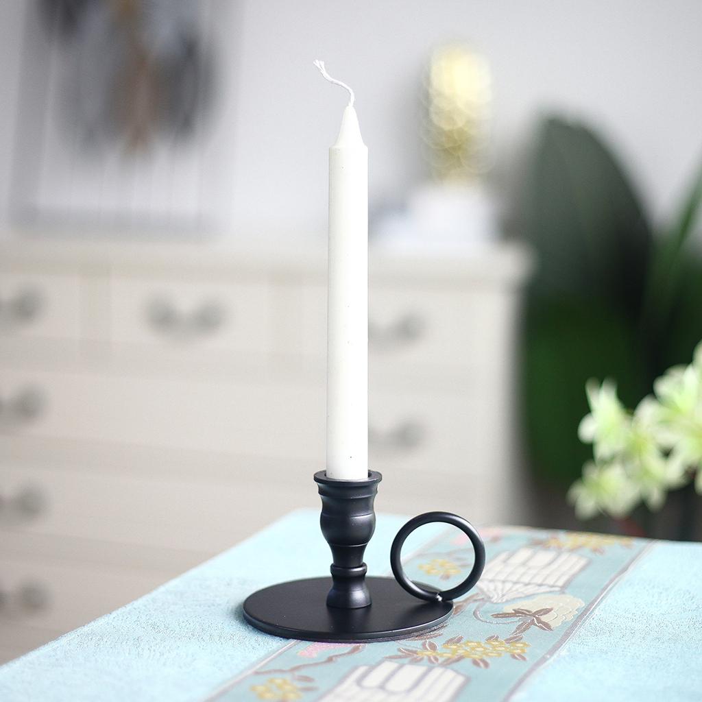 Matte Black Candle Holders for Taper Candles, Decorative Candlestick Holder for Wedding, Dinning, Party, Fits 3/4 inch Thick Candle & Led Candles