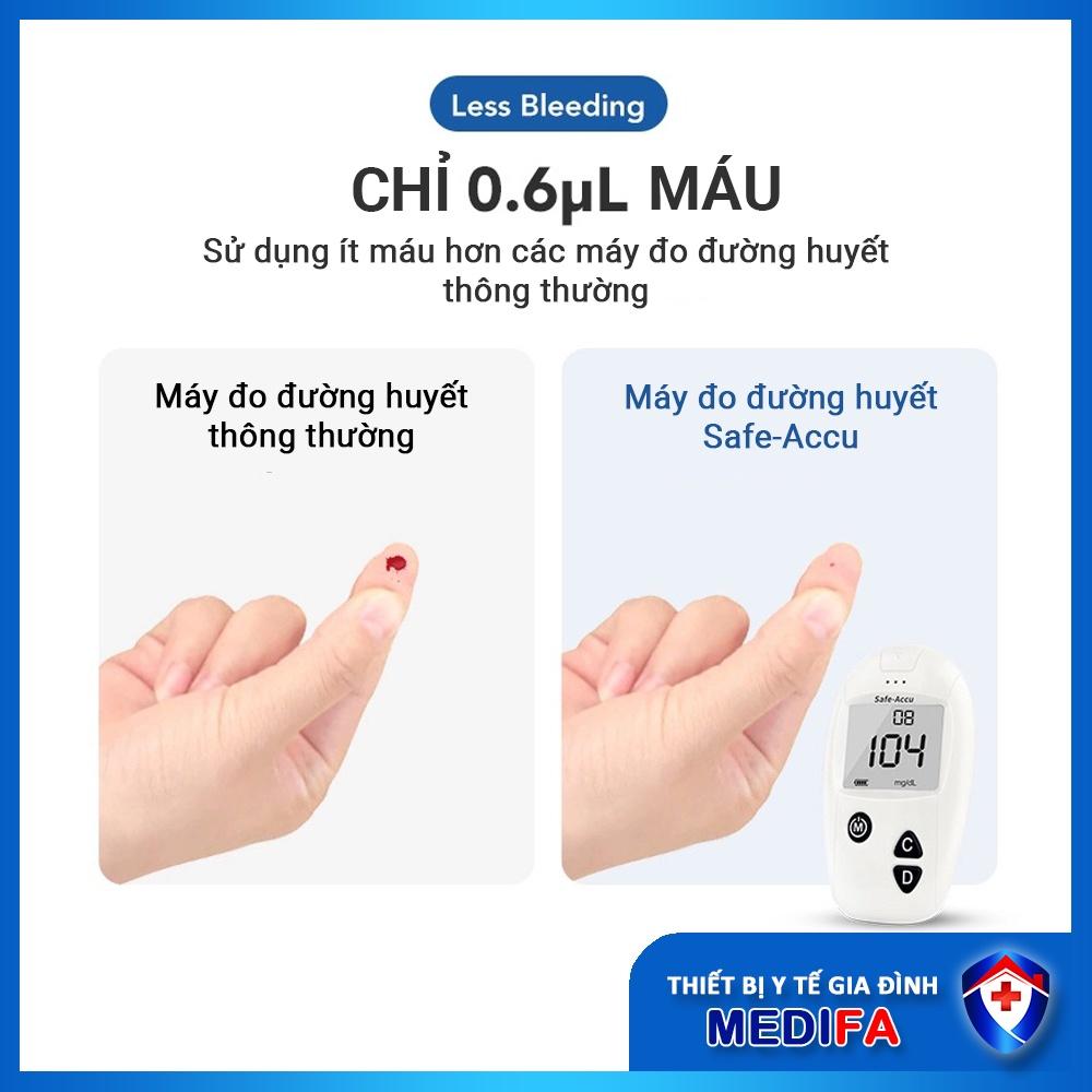 Máy Đo Đường Huyết Sinocare Safe-Accu Chính Hãng, Bảo Hành Trọn Đời, Kèm Bút Chích Máu, 25 Que &amp; 25 Kim