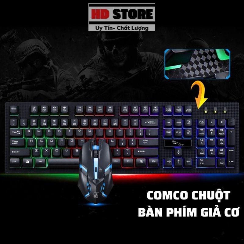 Combo chuột và bàn phím giả cơ Led xuyên phím chuyên game giá rẻ