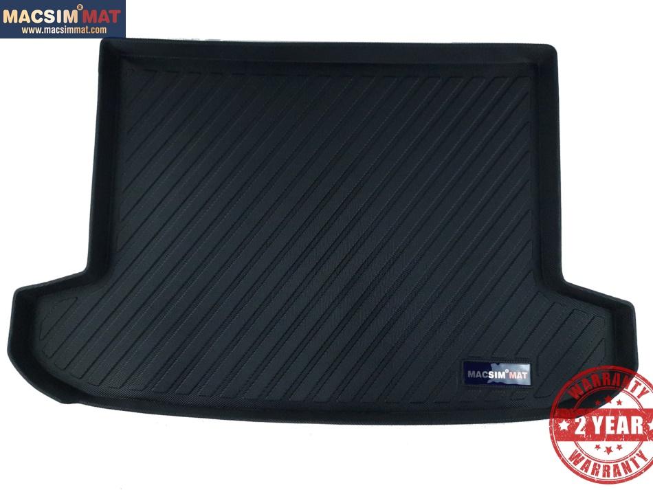 Thảm lót cốp Hyundai Tucson 2015 + nhãn hiệu Macsim chất liệu TPV cao cấp màu đen