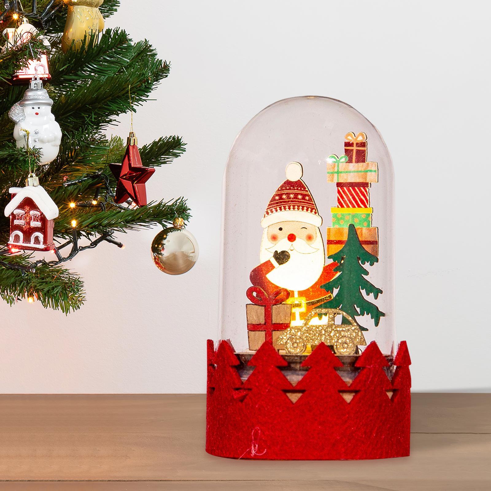 Christmas Lantern Lamp Night Light Ornament for Table Living Room Decor Santa