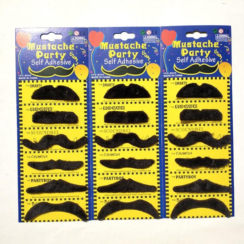 Bộ 12 râu giả phong cách lịch lãm cho nam - Bộ 12 mô hình râu giả thiết kế hóa trang độc đáo dùng trong hóa trang lễ hội