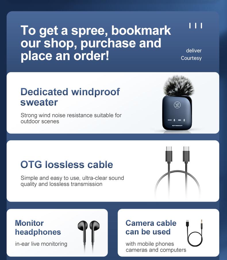 Kinglucky m18 một cho hai micrô cài áo không dây cho máy ảnh dslr máy quay phim điện thoại thông minh và máy tính bảng cho youtube Màu sắc: Xanh lục