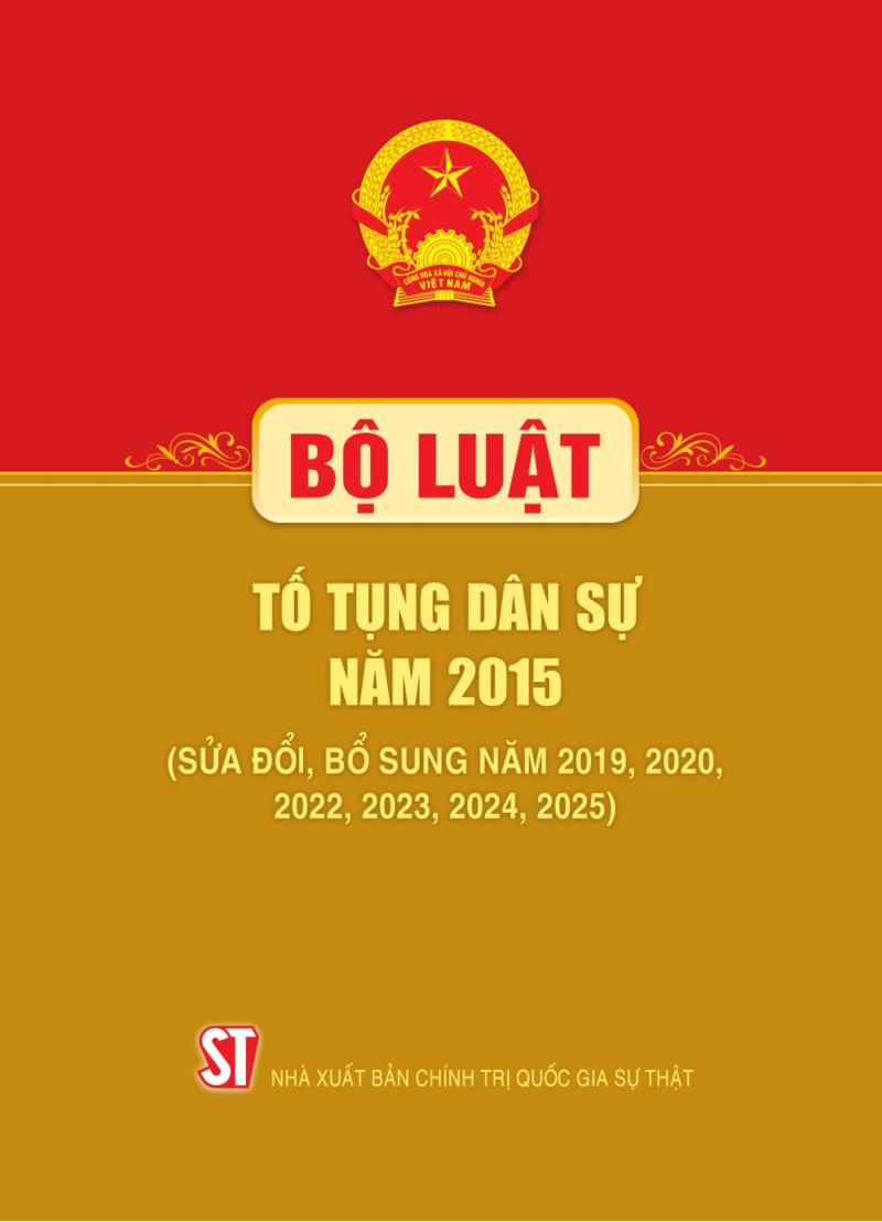 Bộ luật Tố tụng dân sự năm 2015 (Sửa đổi, bổ sung năm 2019, 2020, 2022, 2023, 2024, 2025)