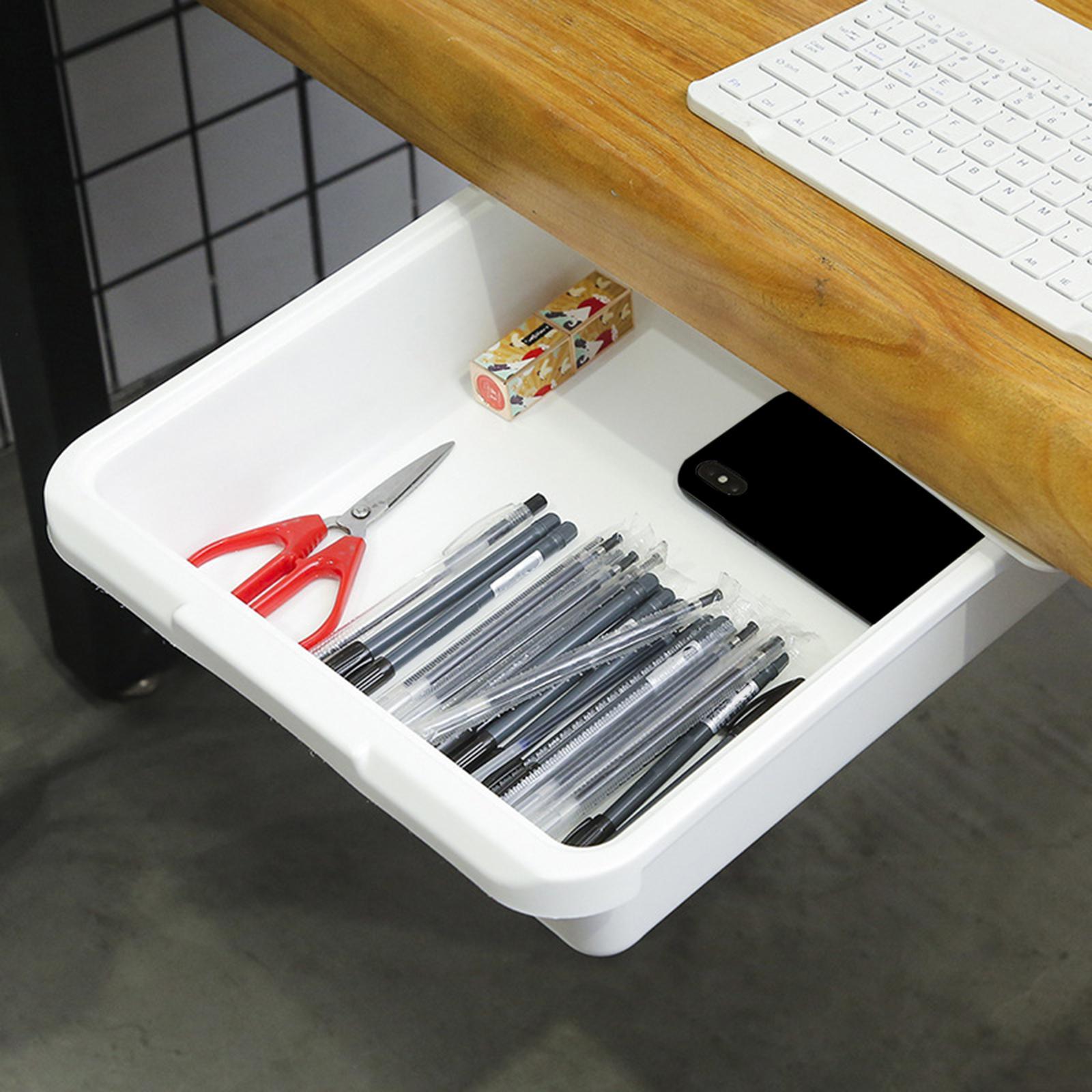 Hidden Under Desk Drawer Organizer Self-Adhesive for Kitchen Home Bedroom