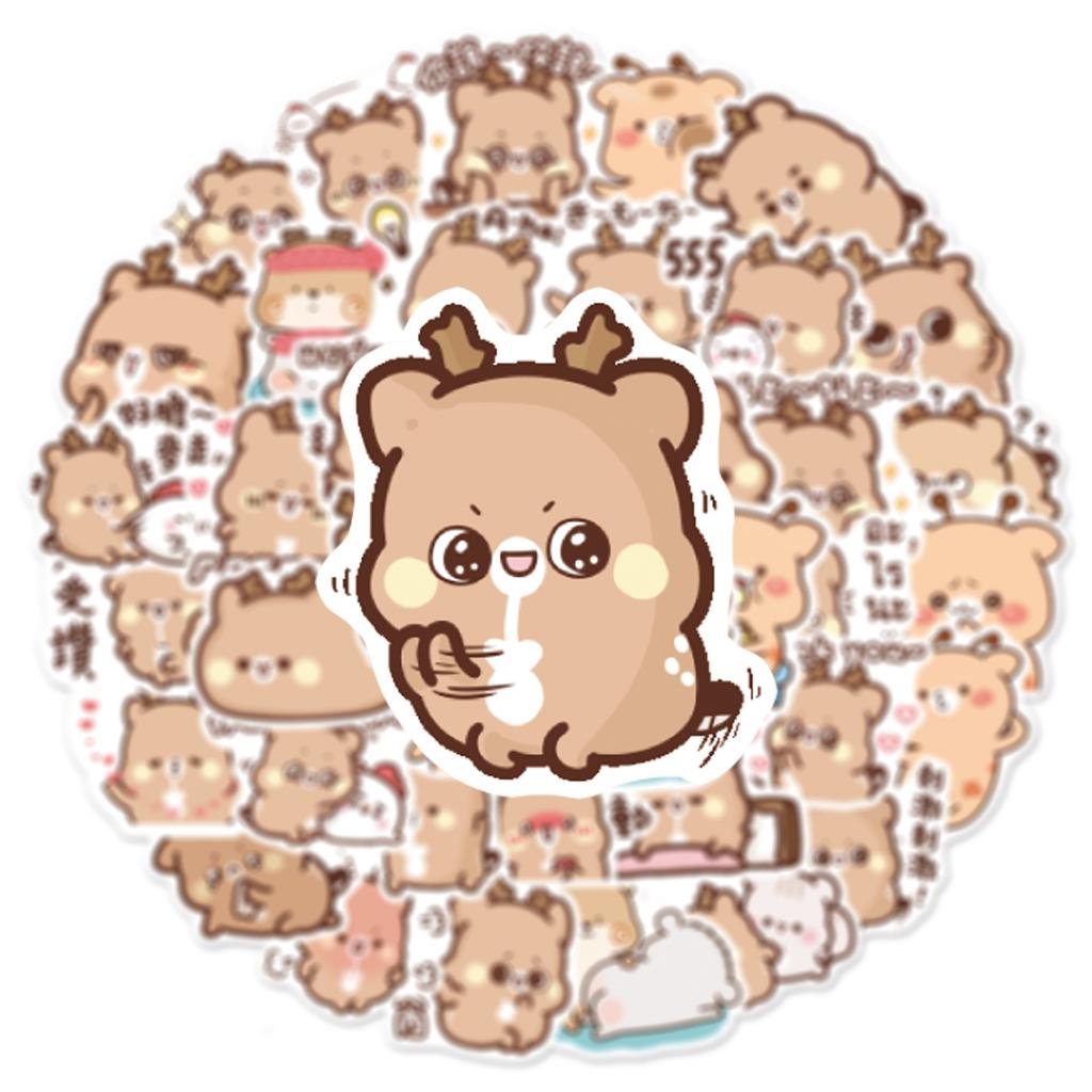 Sticker TUẦN LỘC CHIBI hoạt hình cute trang trí mũ bảo hiểm,guitar,ukulele,điện thoại,sổ tay,laptop-mẫu S163