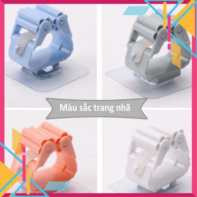 Móc kẹp dán tường treo đồ đa năng, Móc treo chổi, cây lau nhà thông minh đa chức năng