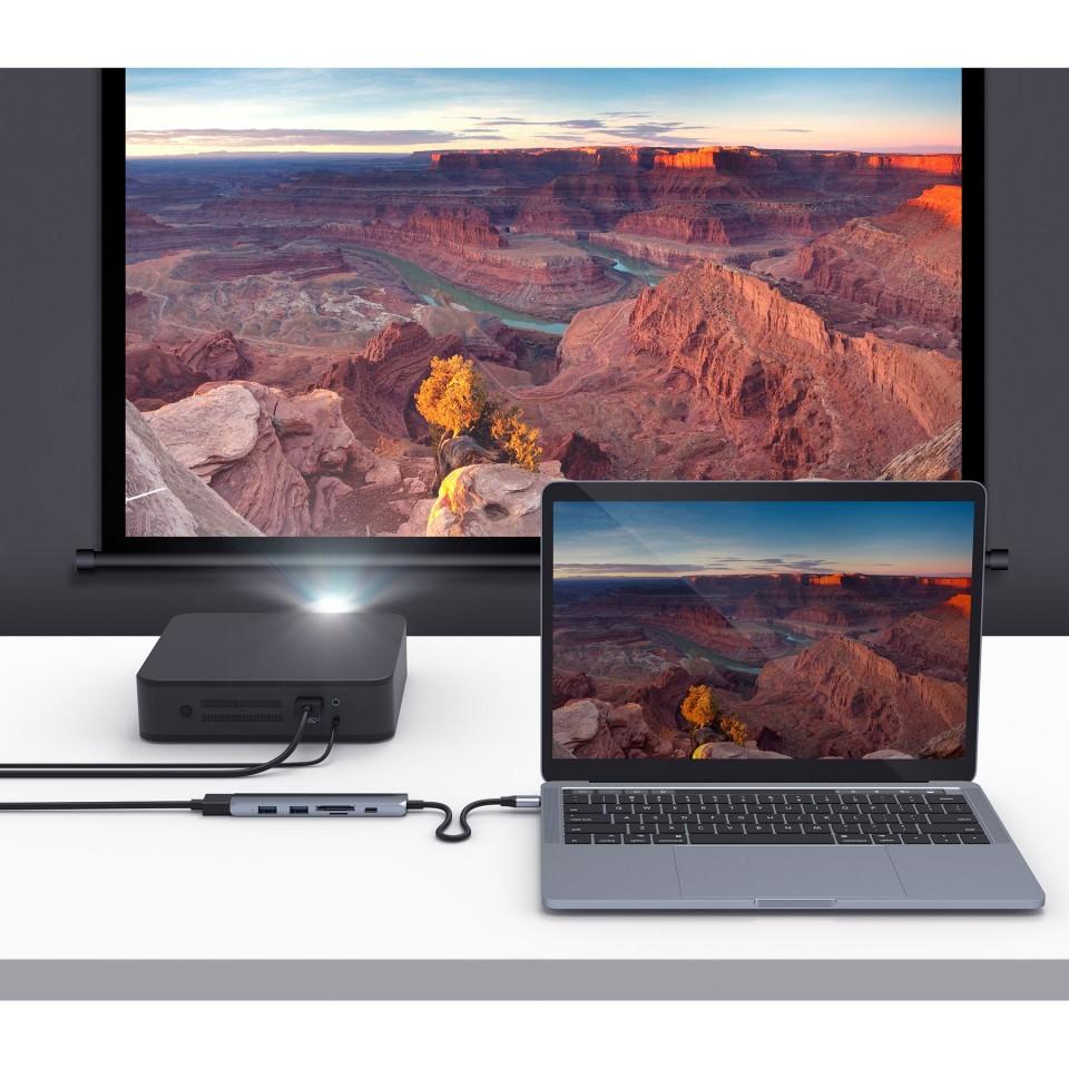Cổng chuyển HyperDrive BAR 6-in-1 USBB-C Hub cho Macbook, PC & Devices - HD22E - Hàng Chính Hãng