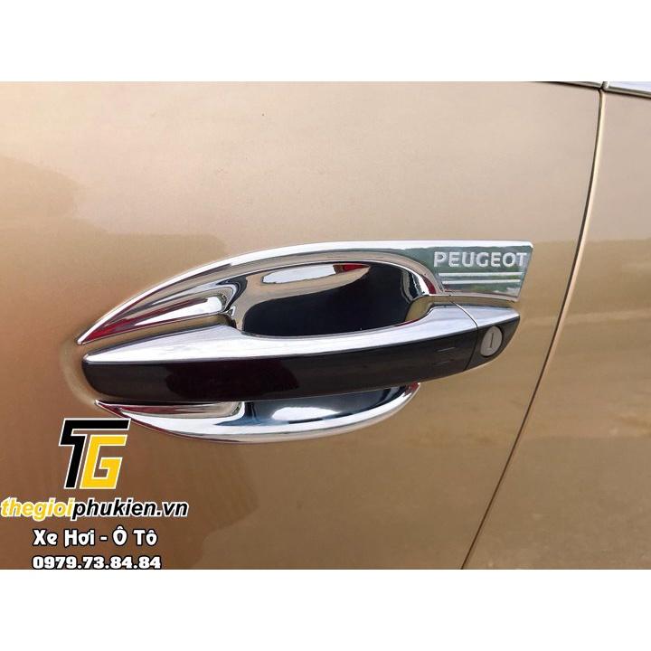 Bộ ốp tay nắm cửa, hõm cửa xe Peugeot 3008 mạ Crom