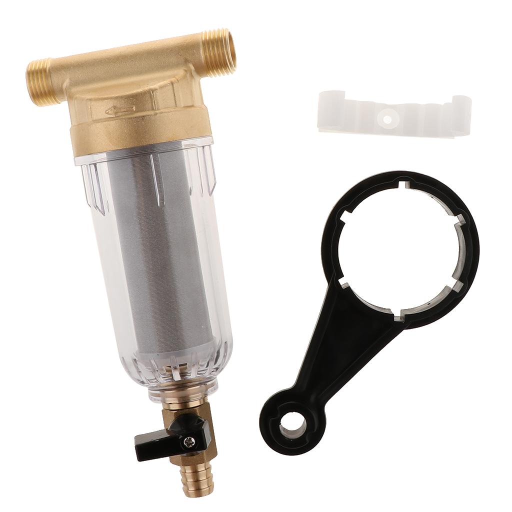 Water Prefilter System, Whole House Water Filter 40 Microns Precision Filtration Mesh, Household Filter for Municipal Tap Water, Water Filtering