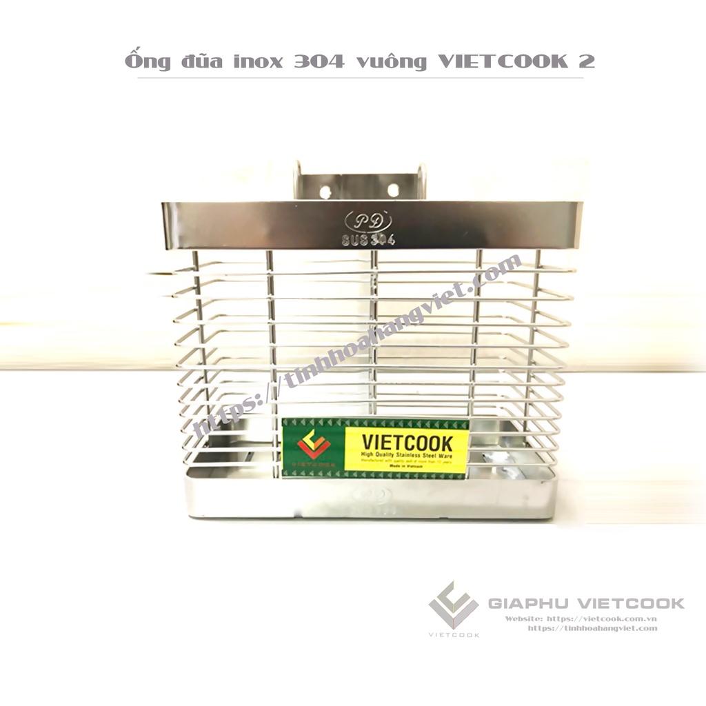 ỐNG ĐŨA VUÔNG INOX SUS304 VIETCOOK - Loại 1 ống và 2 ống
