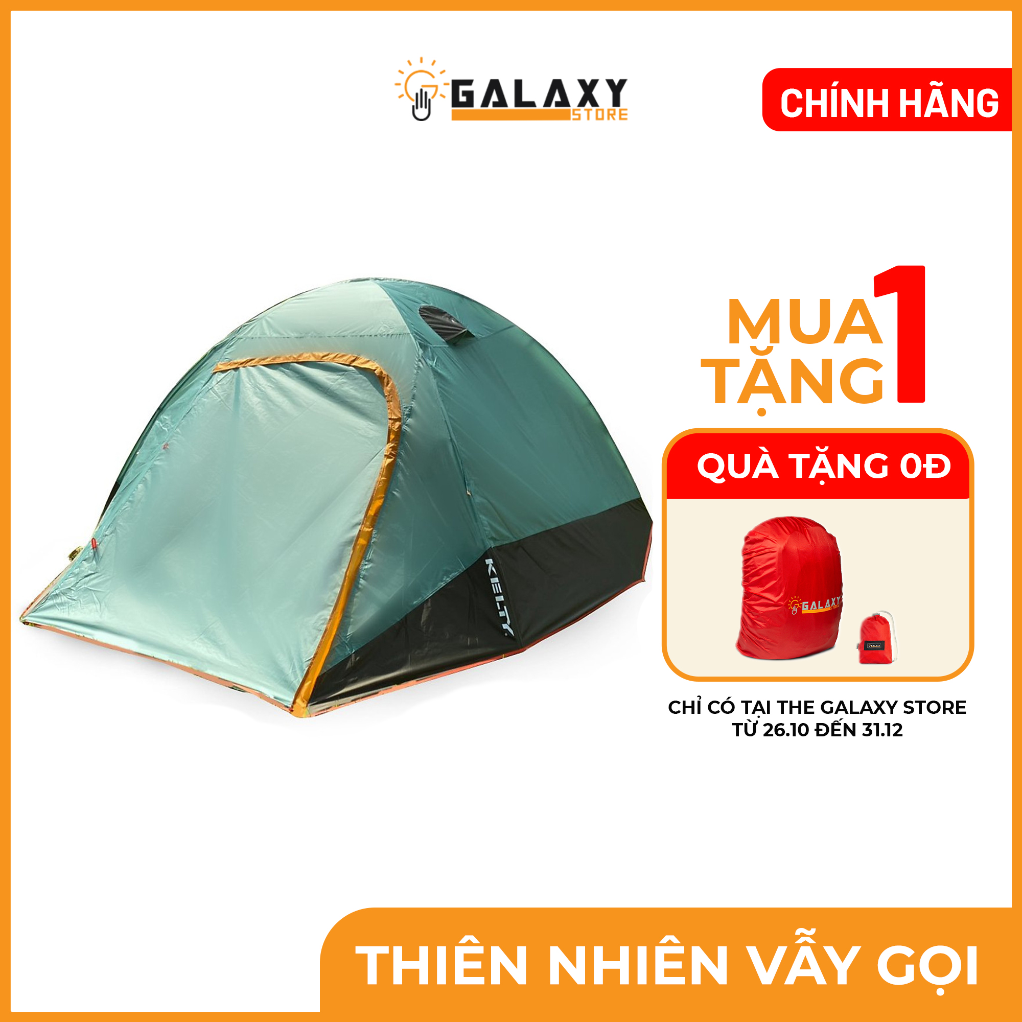 Lều 4 Người 2 Lớp Cắm Trại Phượt Dã Ngoại Picnic Galaxy Store Discovery 4 - Hàng Chính Hãng