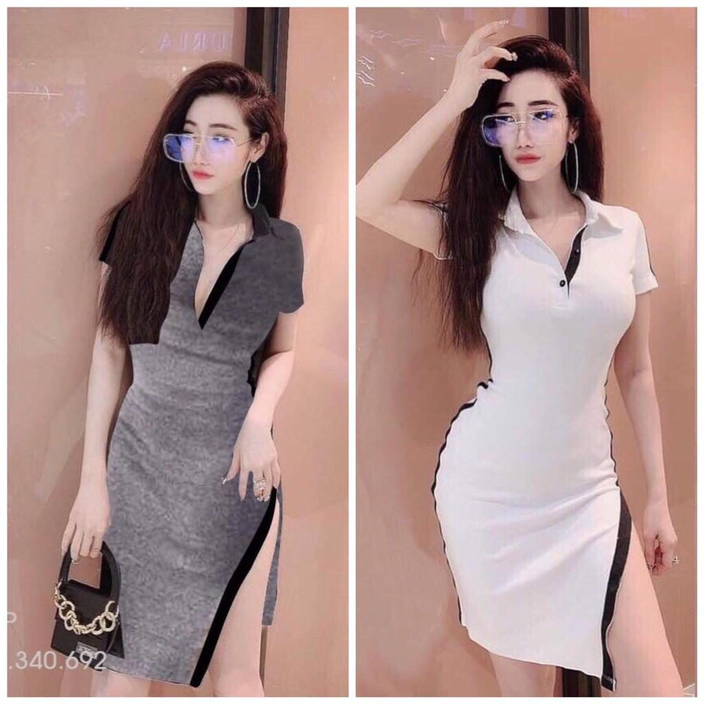 Đầm body xẻ tà dáng thể thao