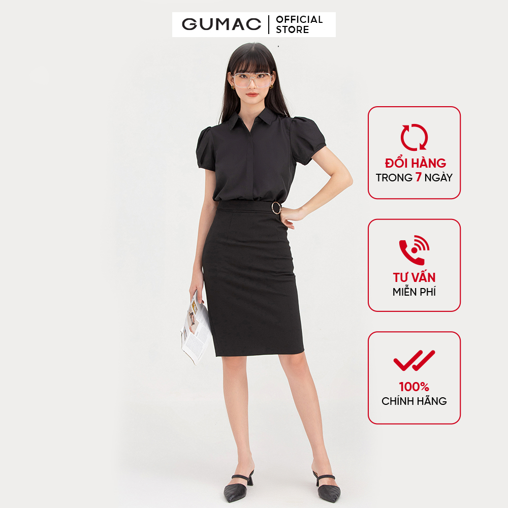 Chân váy phối phụ kiện GUMAC VB743