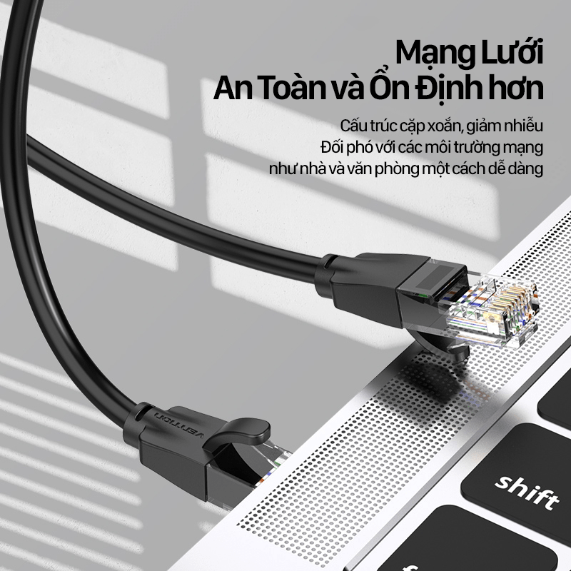 Cáp mạng Lan Cat8 tốc độ siêu cao 40Gbps SSTP dài 0.5 - 5m 10m 15m Vention - Hàng chính hãng