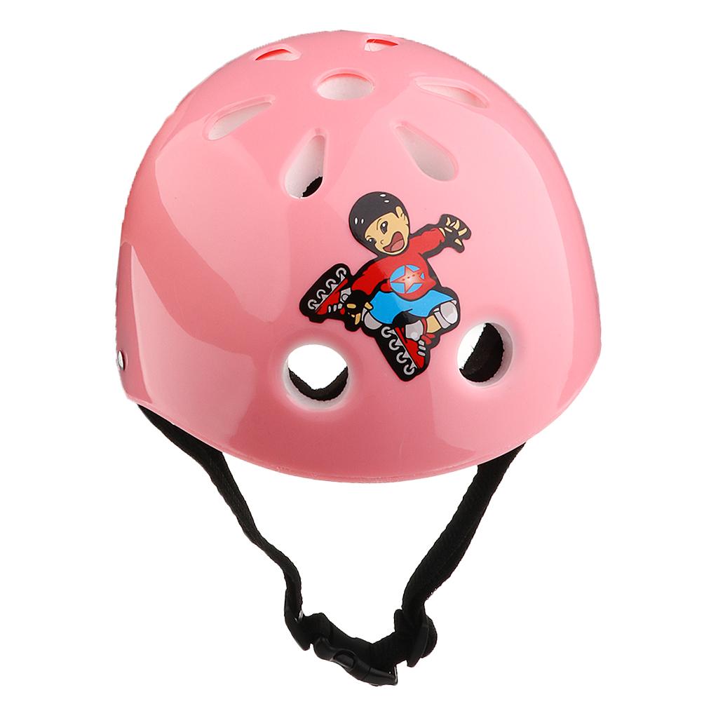 7 Pieces Kids Roller Skating Cycling Helmet Knee Elbow Pad Wrist Guard Sets Pink