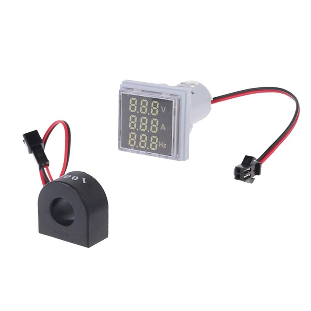 2pcs Square LED Digital Hertz Meter Voltage Current Frequency Indicator