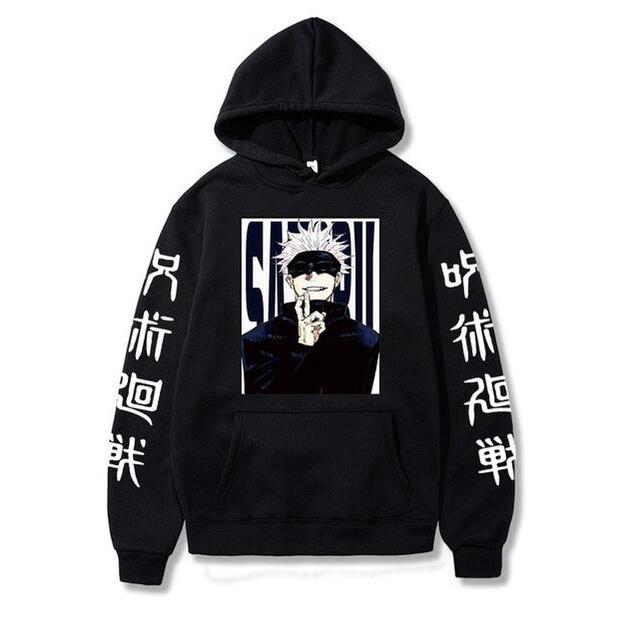 Áo Hoodie Tay Dài Dáng Rộng In Hình Anime Jujutsu Kaisen Gojo Satoru Phong Cách Hip Hop Đường Phố Cho Người Lớn