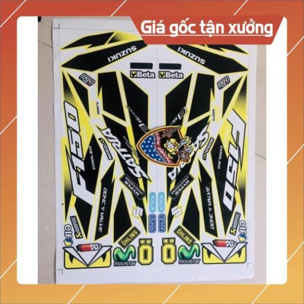 Tem rời Satria Fi dán xe vàng