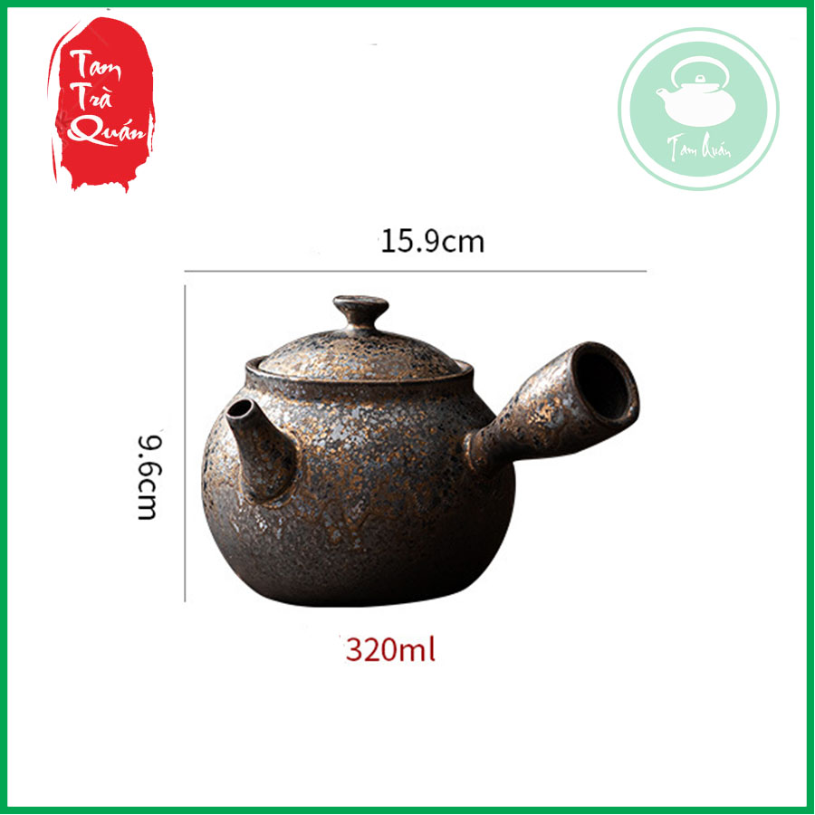 Ấm pha trà có cán gốm kim thô 320ml