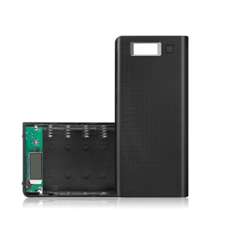 Box sạc dự phòng 8 cell 18650 VER.2019 màn hình LCD không pin MÀU ĐEN