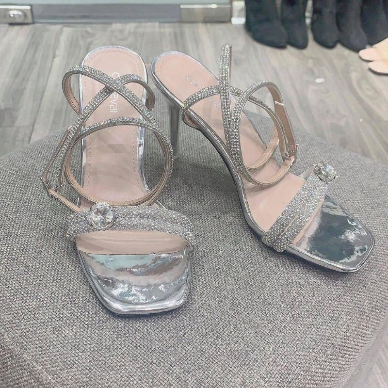 SANDAL DÂY NHŨ XOẮN CỔ CHÂN ĐÍNH HẠT TO - 7P