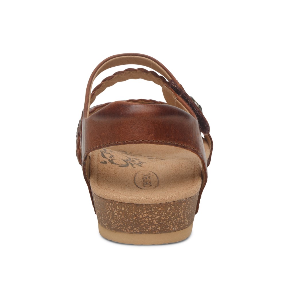 Sandal sức khoẻ nữ Aetrex Jillian Walnut - giày đệm mềm giảm đau chân