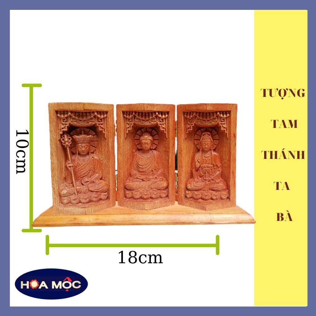 Tượng Tam Thánh Ta Bà màu nâu gỗ [free ship]tượng Địa Tạng Vương bồ tát, làm quà tặng, trang trí