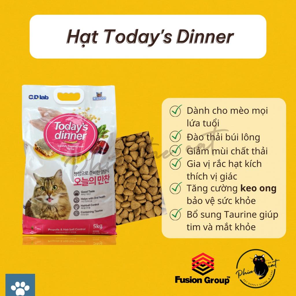 Hạt cho mèo Today's Dinner, Thức ăn cho mèo mọi lứa tuổi. Tăng cường và chăm sóc đề kháng, Tim mạch, Thị lực. Túi 1kg