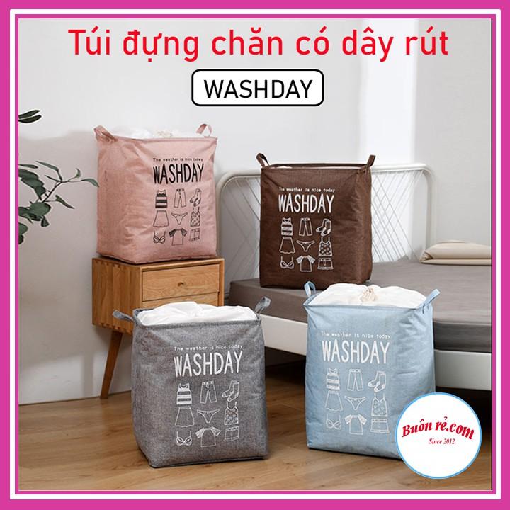 Túi đựng đa năng khung sắt họa tiết có dây rút Washday 01117