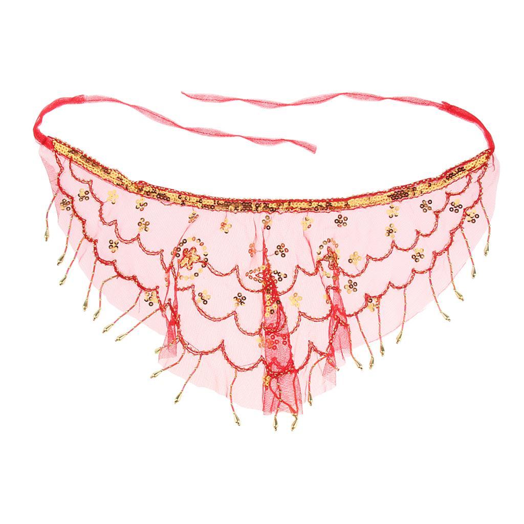 2x Lady Belly Dance Beaded Sequins Face Halloween Costume Accessory