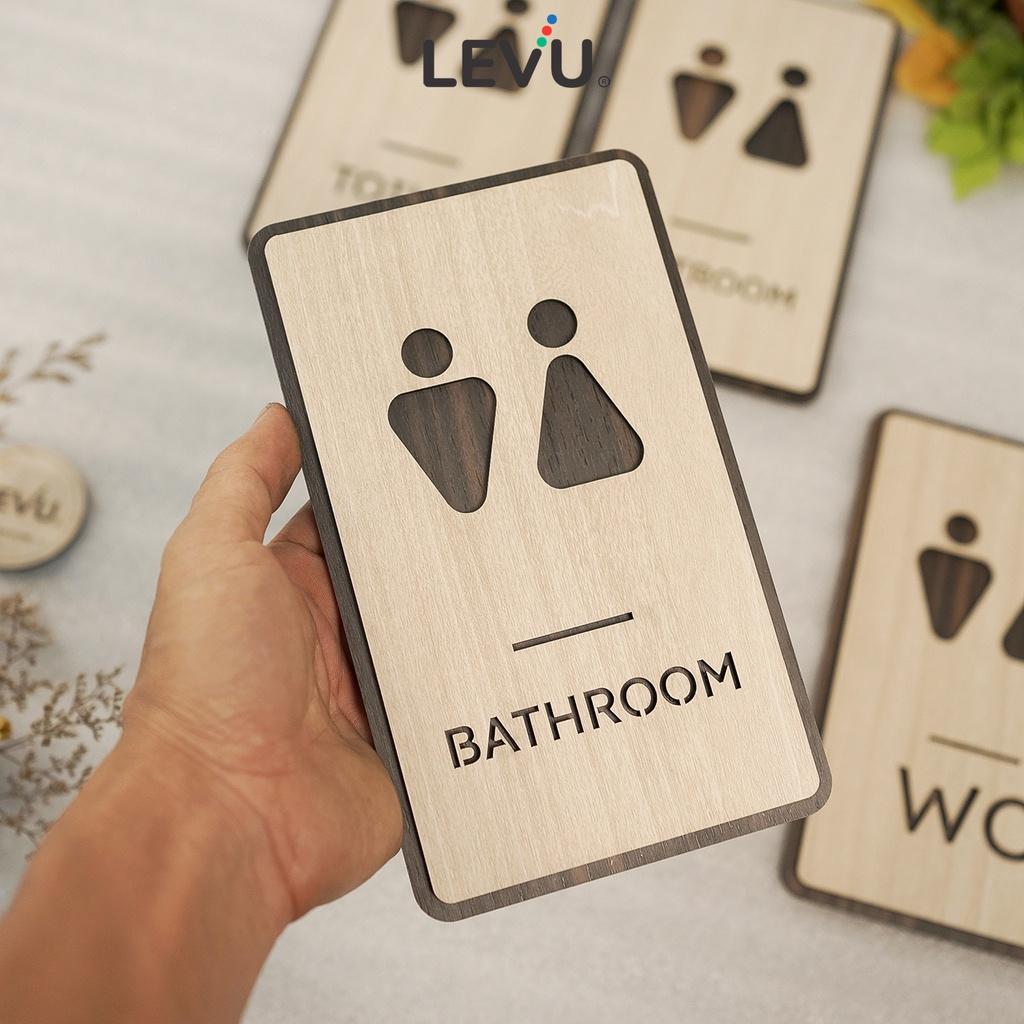 4 Mẫu bảng gỗ WC – Toilet – Restroom – Bathroom decor tối giản LEVU TL37