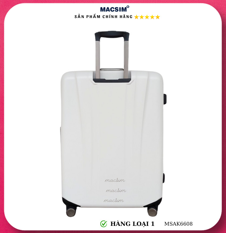 Vali cao cấp Macsim Aksen hàng loại 1 MSAK6608 cỡ 20inch ( màu trắng)