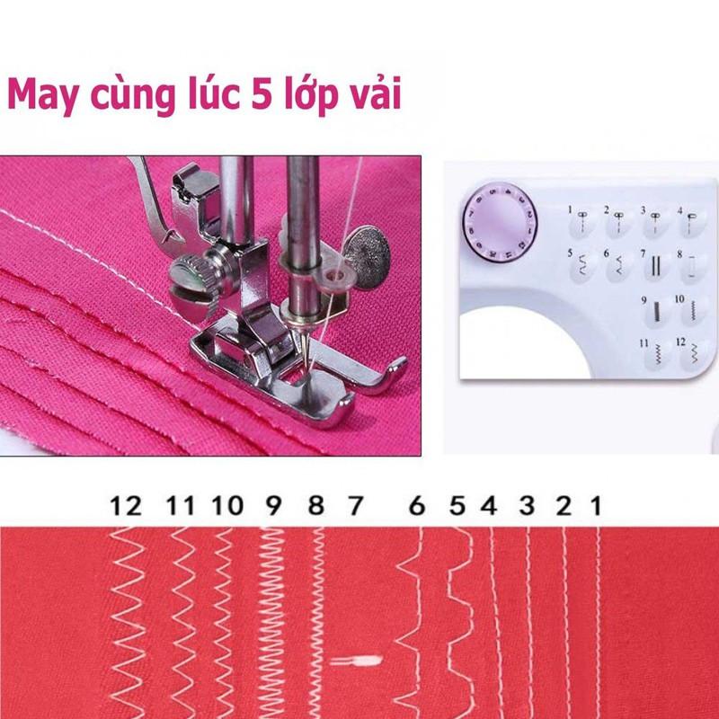 Máy May Mini Gia Đình UFR 705 - Máy Khâu Mini Gia Đình 12 Đường May, Có Vắt Sổ, May Được Vải Thun Kèm Chân Vịt FAMAHA