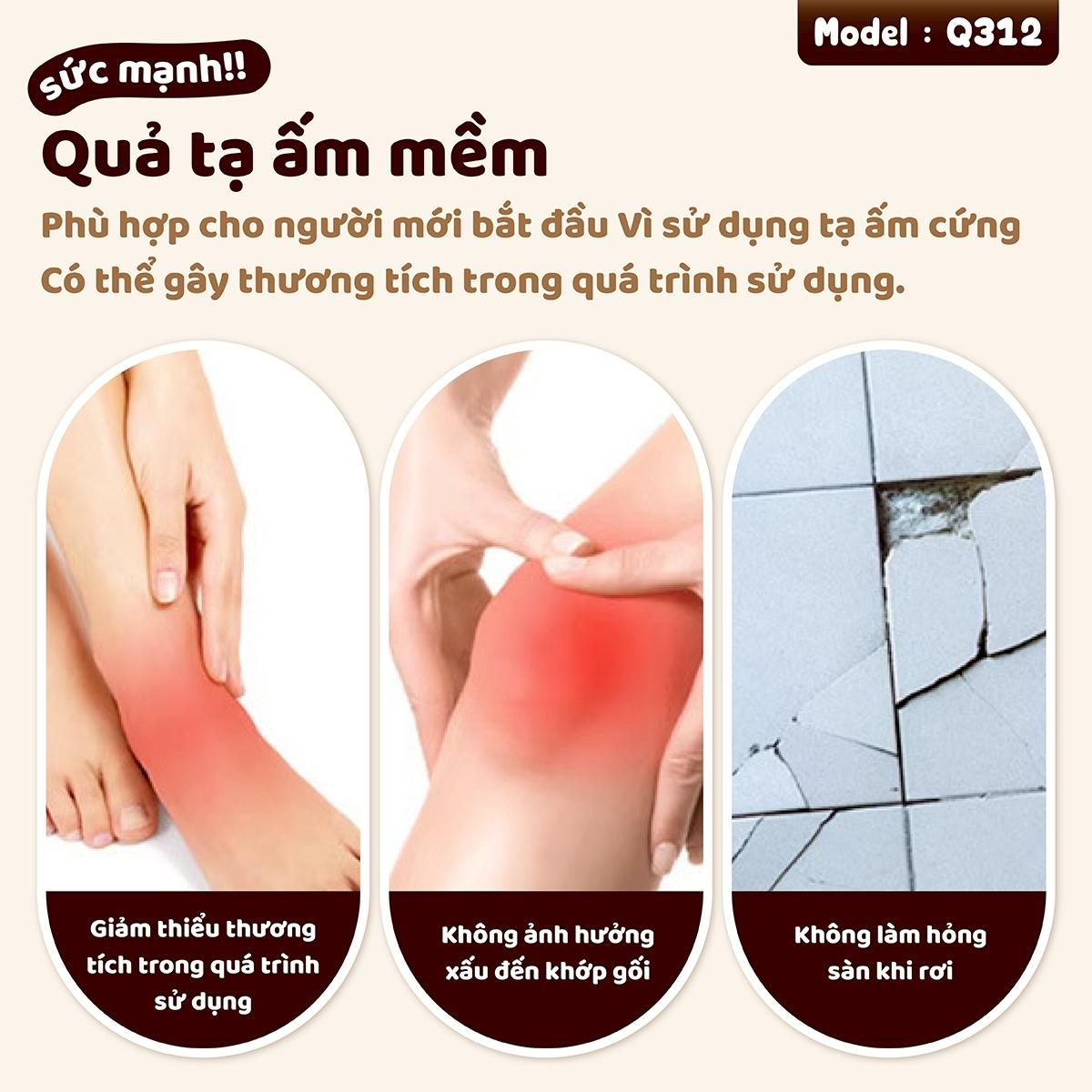 BG Tạ Bình Q312 - 8kg Cao Su Mềm, chuông Ấm, Tạ Ấm