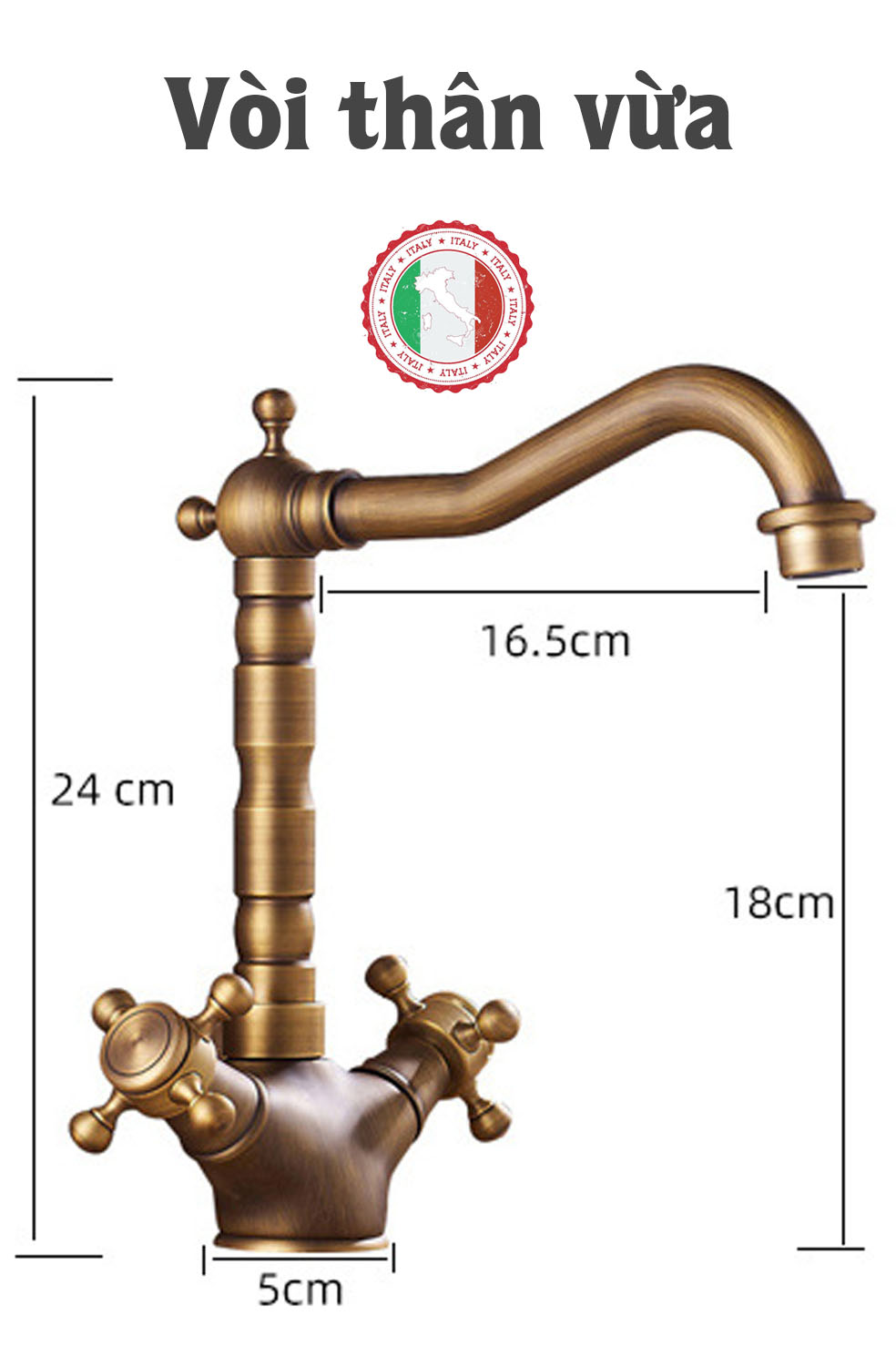 Vòi Lavabo tân cổ điển cao cấp GIORMANI Tay Cầm Đôi Vòi Phòng Tắm Vòi Xoay bán chạy