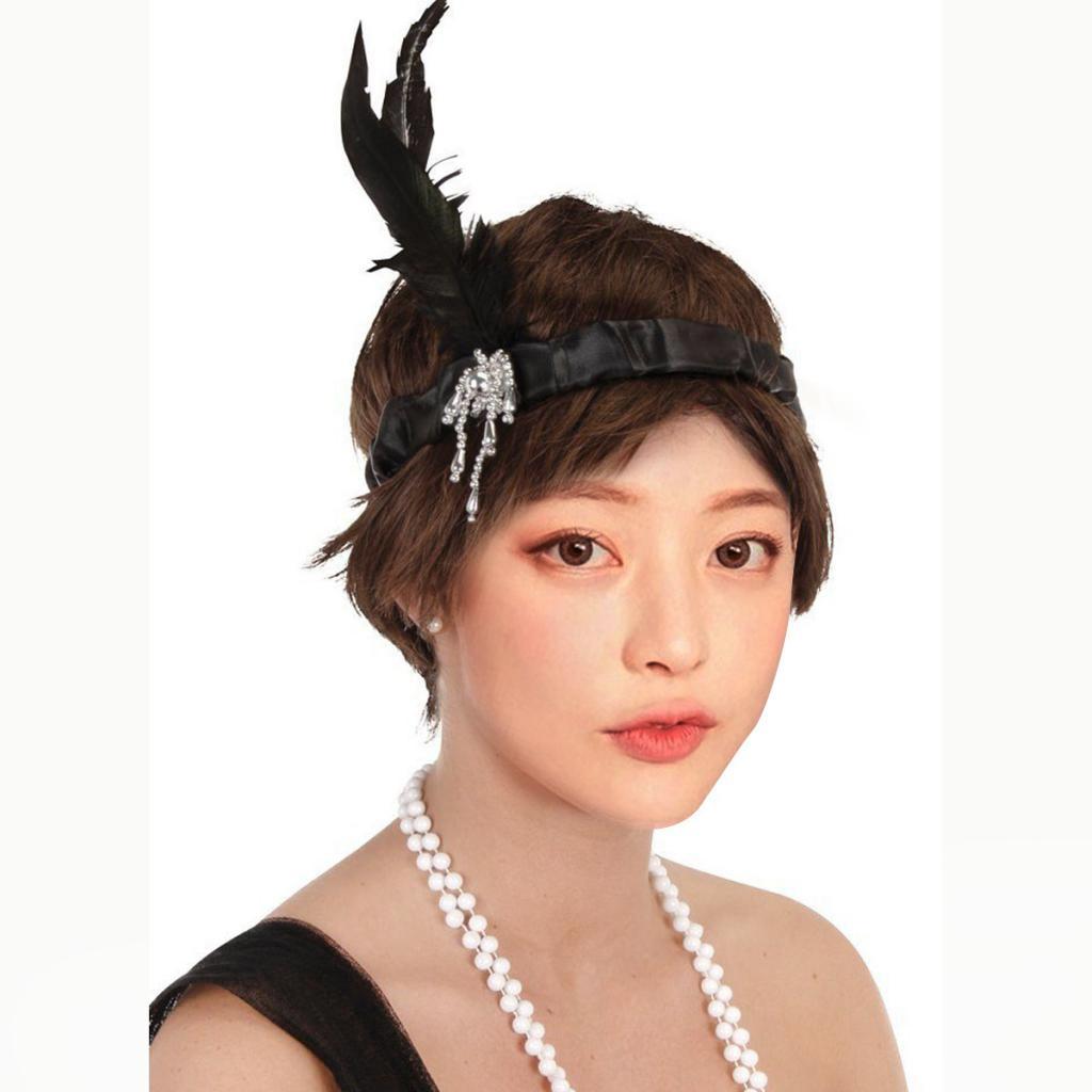 4-20pack Retro 1920s Charleston Flapper Feather Headband Dress Up Party Gatsby