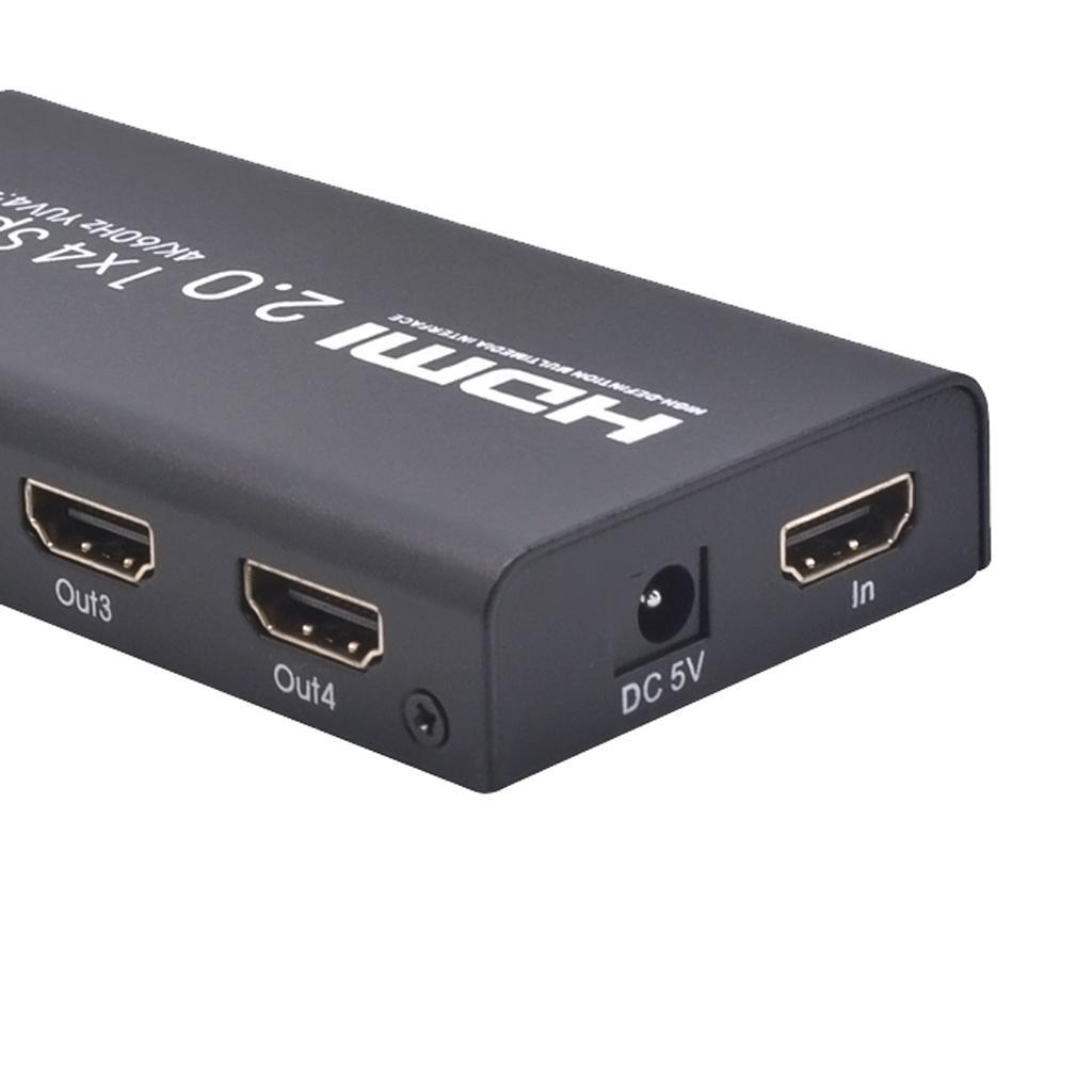 HDMI Splitter 1 In 4 Out 4K/60HZ HDMI Switch Box Switcher Adapter UK Plug