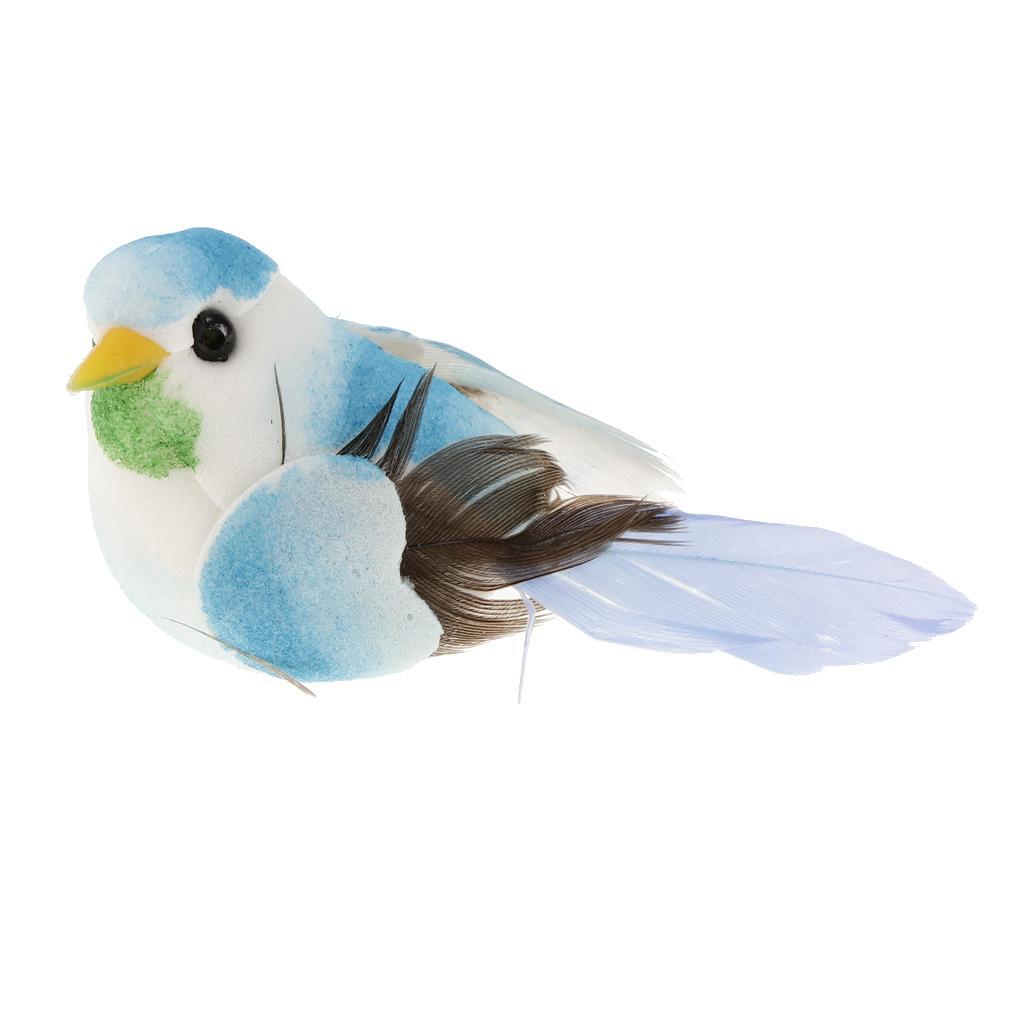 6Pieces Artificial Feather Robin Bird Christmas Tree Home Decoration Craft