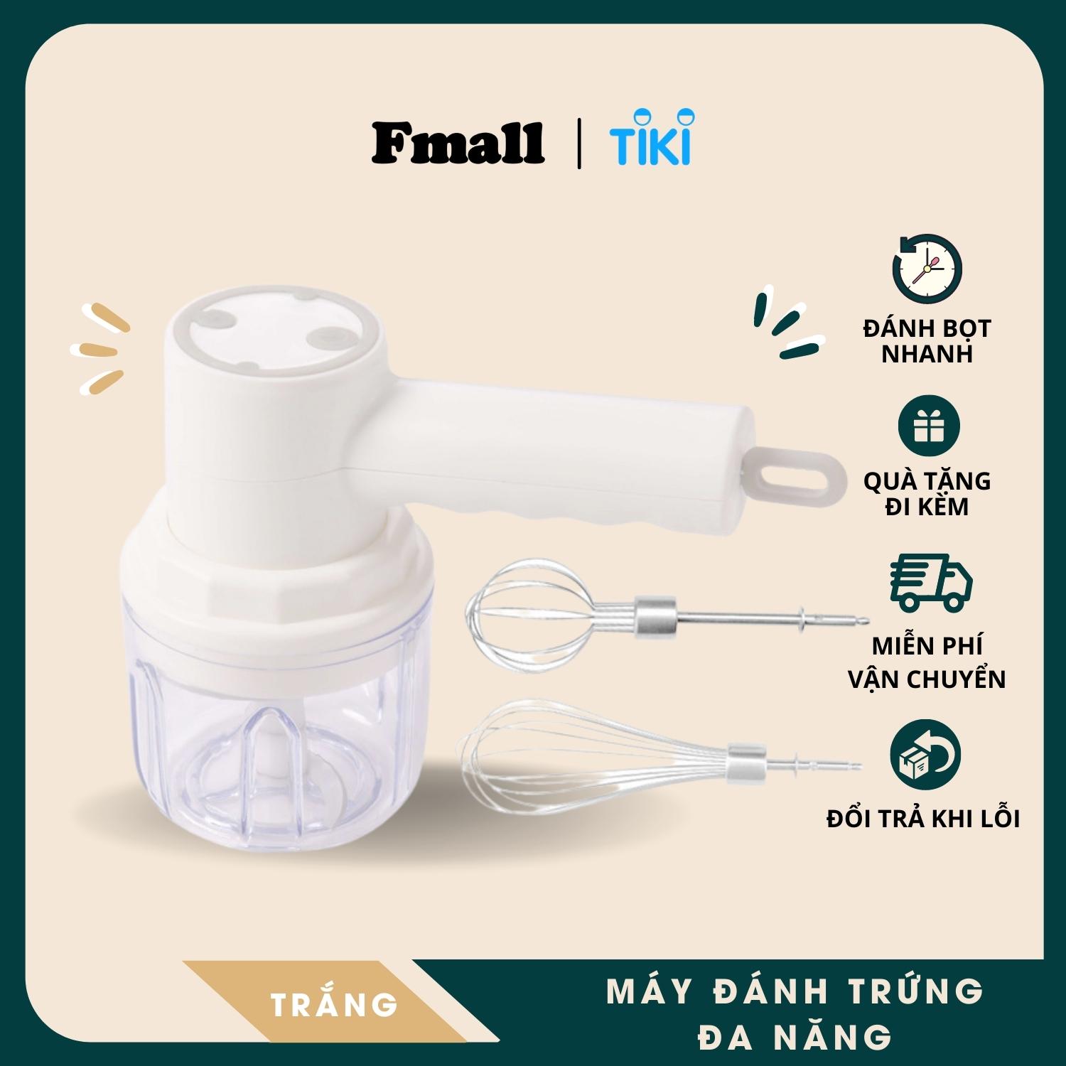 Máy Đánh Trứng Cầm Tay Fmall – FD1 Đa Năng, Sạc Pin Tiện Lợi, Xay Tỏi Ớt, Hạt Tiêu, Máy Đánh Sữa Cafe Mini Không Dây, Tiện Dụng – Hàng Chính Hãng