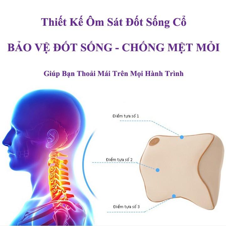 Gối tựa đầu và tựa lưng ô tô xe hơi chất liệu cao su non cao cấp siêu đàn hồi