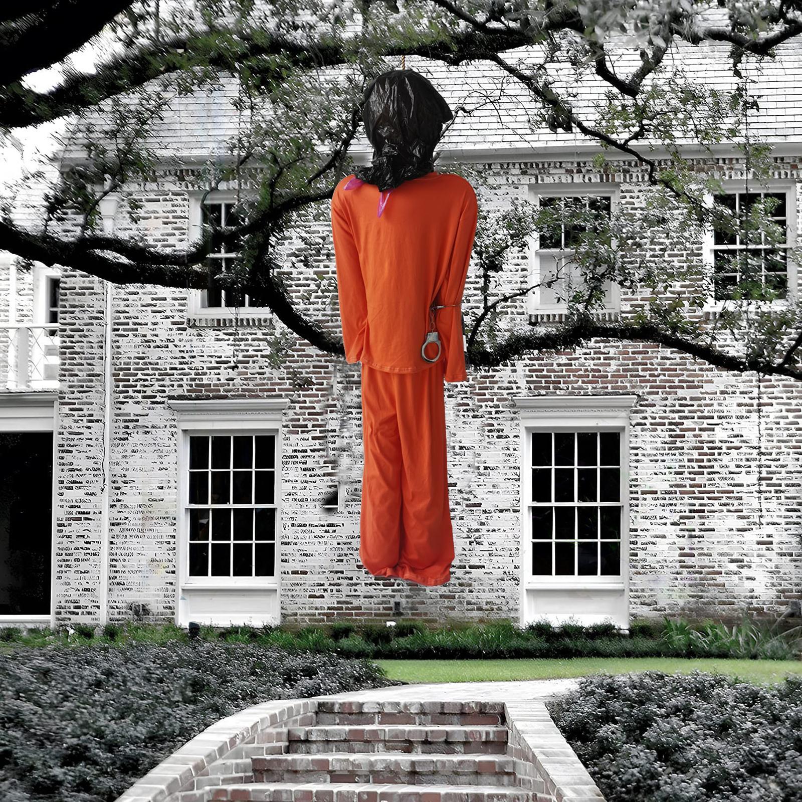 Halloween Scary Prison Uniform Prisoner Costumes for Cosplay Graveyard Scene