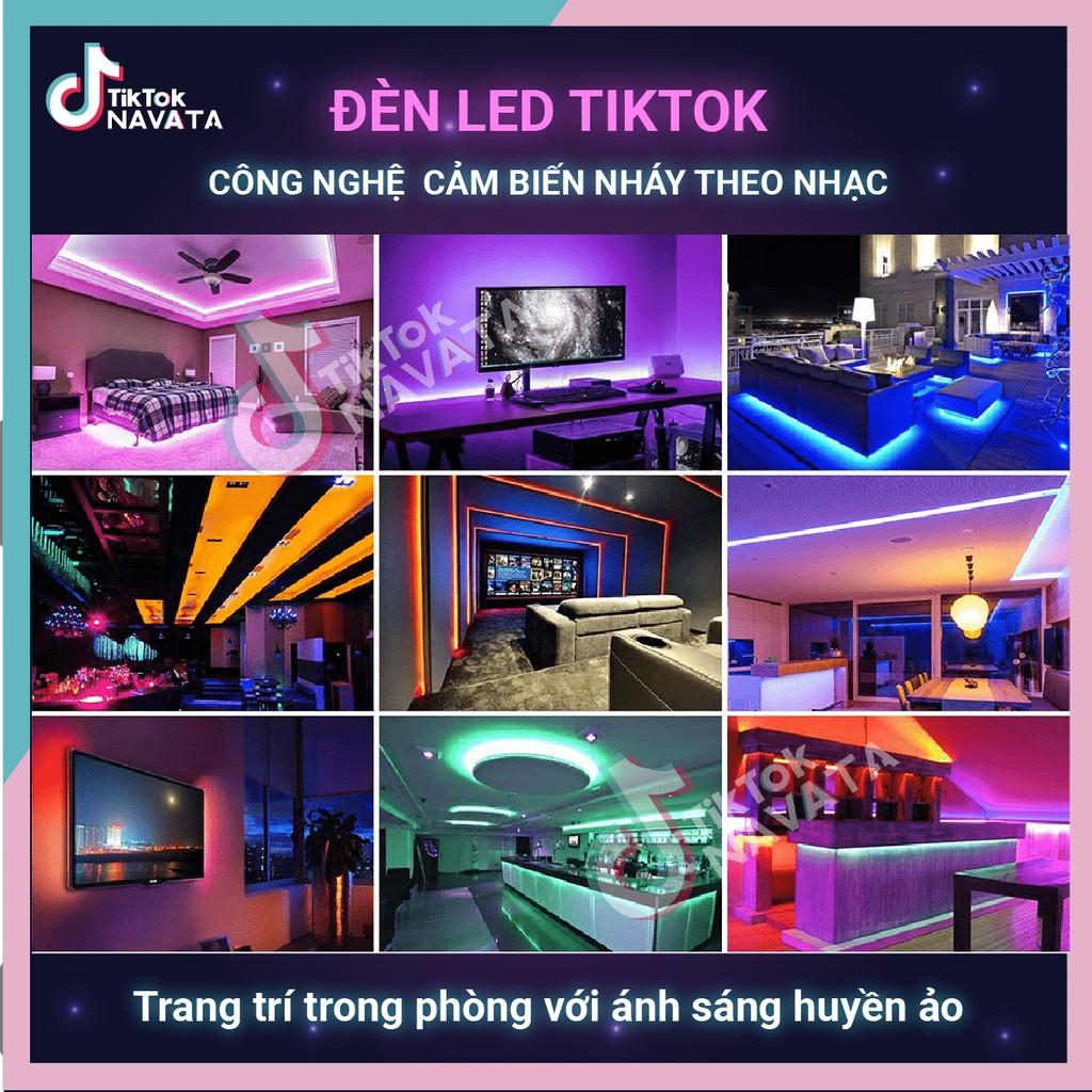 Đèn Led TikTok RGB Cảm biến Nhạc 5m, đèn trang trí nháy theo nhạc