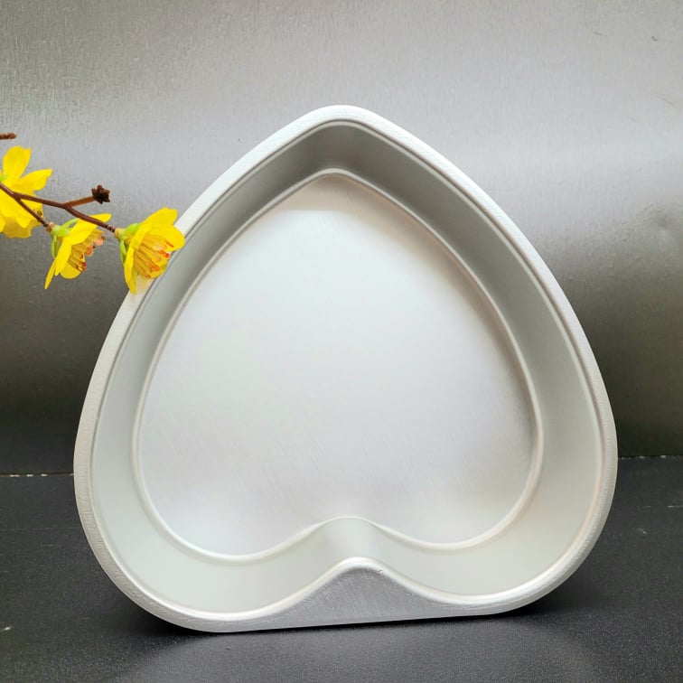 Khuôn Bánh Nhôm Đúc Cao Cấp - Hình Trái Tim 20/ 15cm. Khuôn bánh Bông lan, Rau câu Banh Trung Thu. Khuôn ép bằng tay. Đồ Gia Dụng nhà bếp pha chế làm bánh nguyên liệu