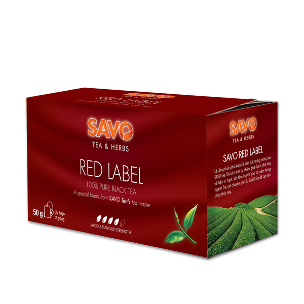 Trà SAVO Red Label - Hộp 25 Gói x 2g